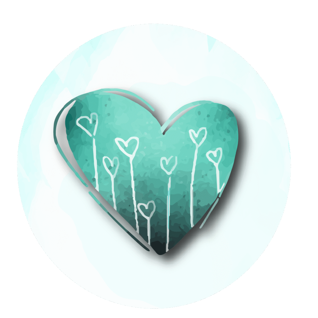 icono redondo corazon flor-16